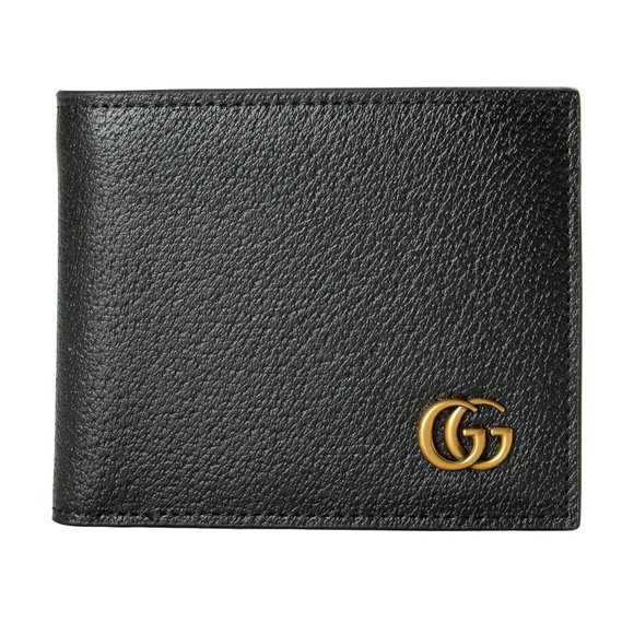 Gucci Men's Black 100% Leather Bifold Wallet With Gold Double G Metal Detail - Picture 1 of 5